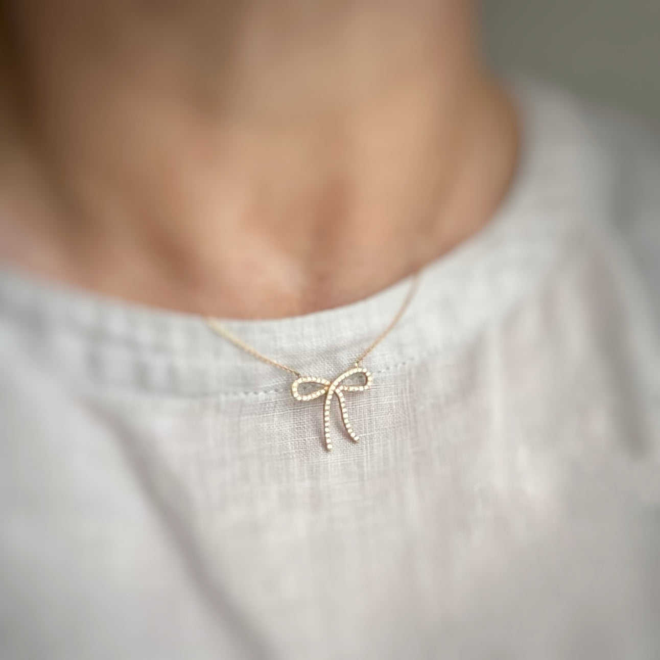 Diamond Bow necklace