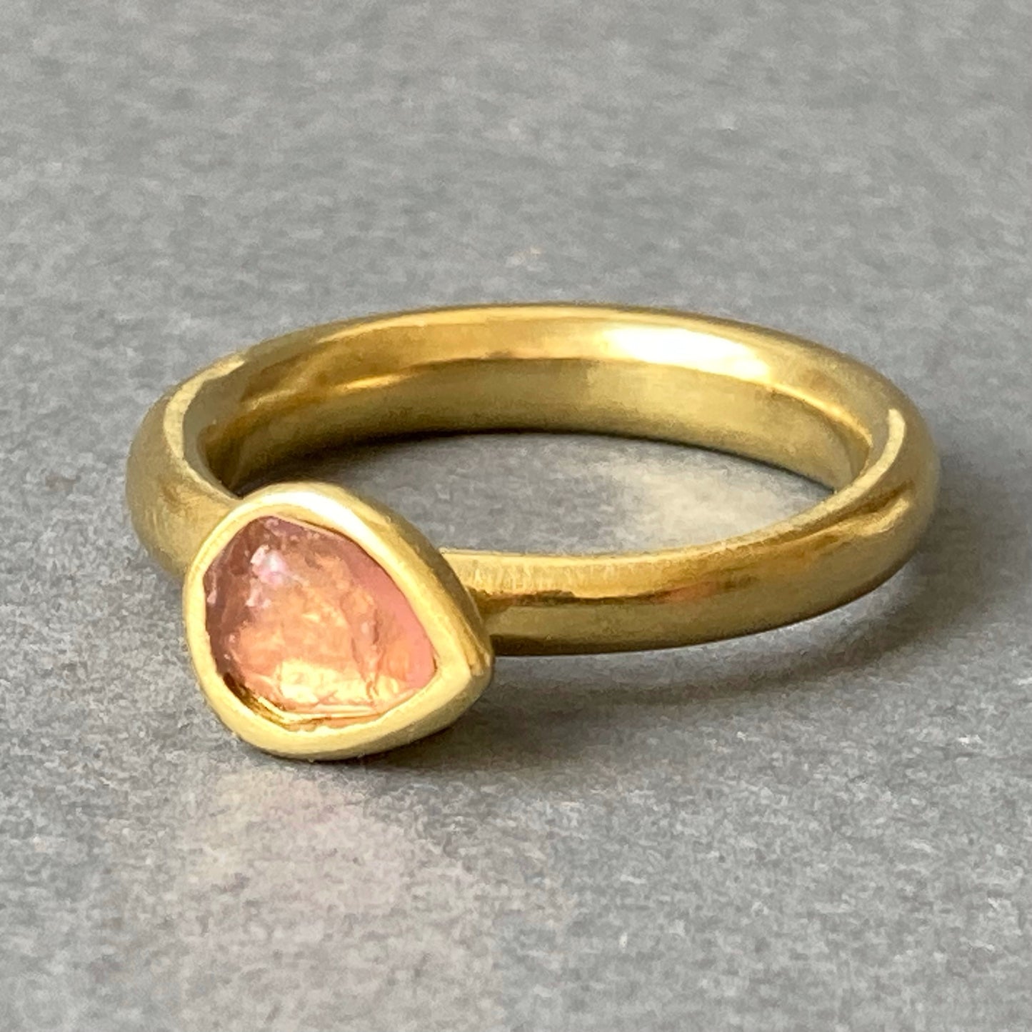 Pink Pear tourmaline ring 7 US