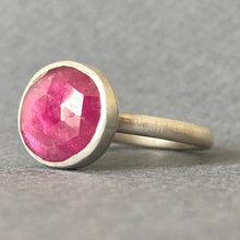 Load image into Gallery viewer, Large pink sapphire ring
