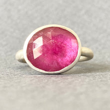 Load image into Gallery viewer, Large pink sapphire ring
