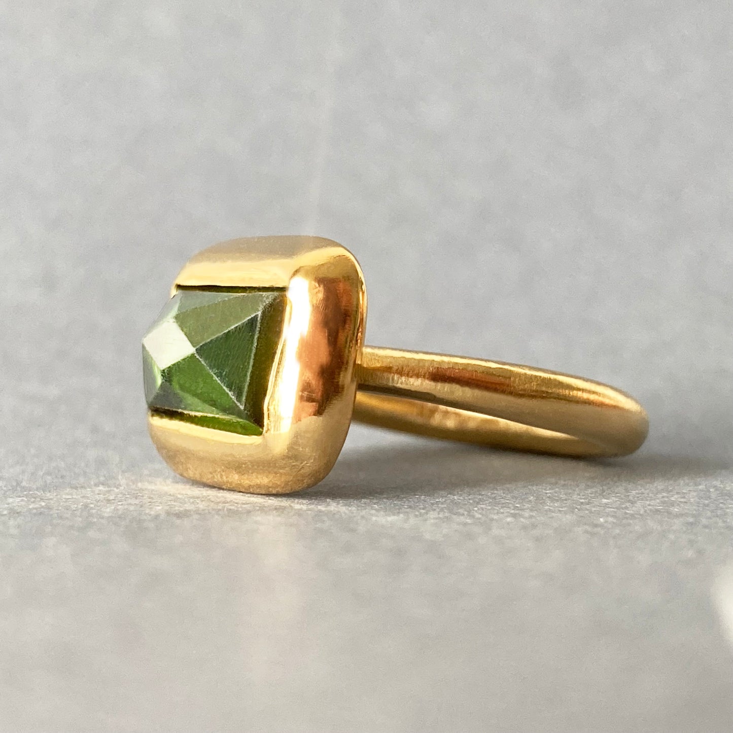 Green tourmaline ring size 5.75 US