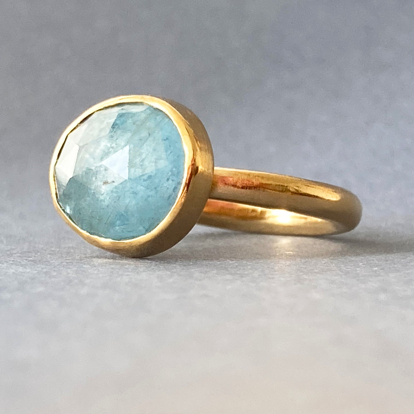 Kyanite ring gold plated silver size 6.25 US