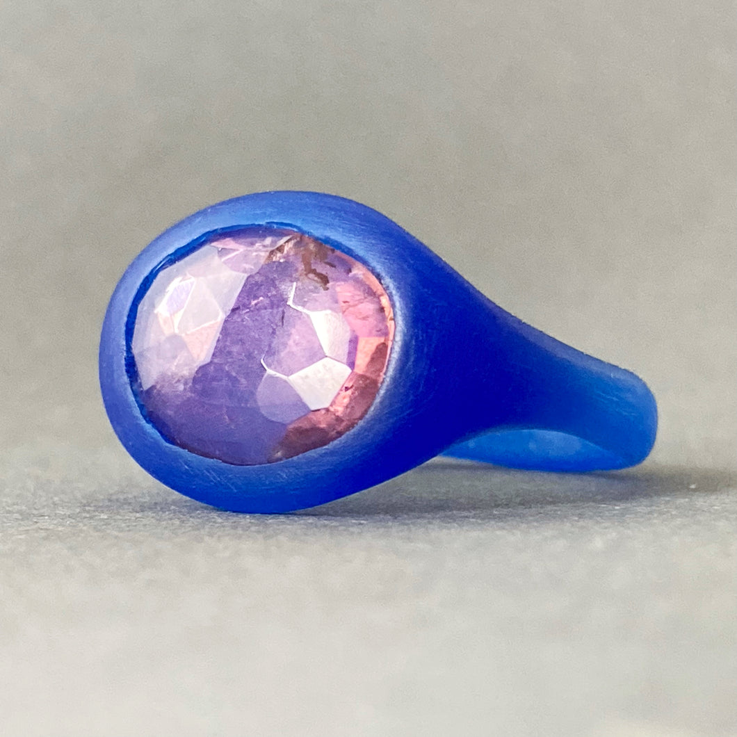 Large pink tourmaline ring