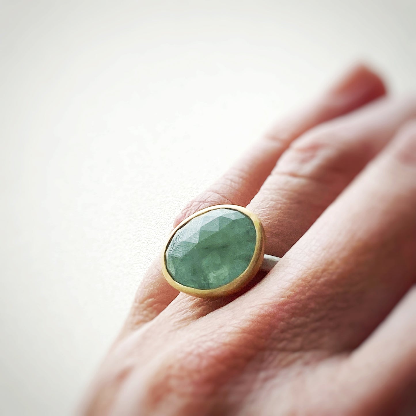 Large Green Kyanite Ring