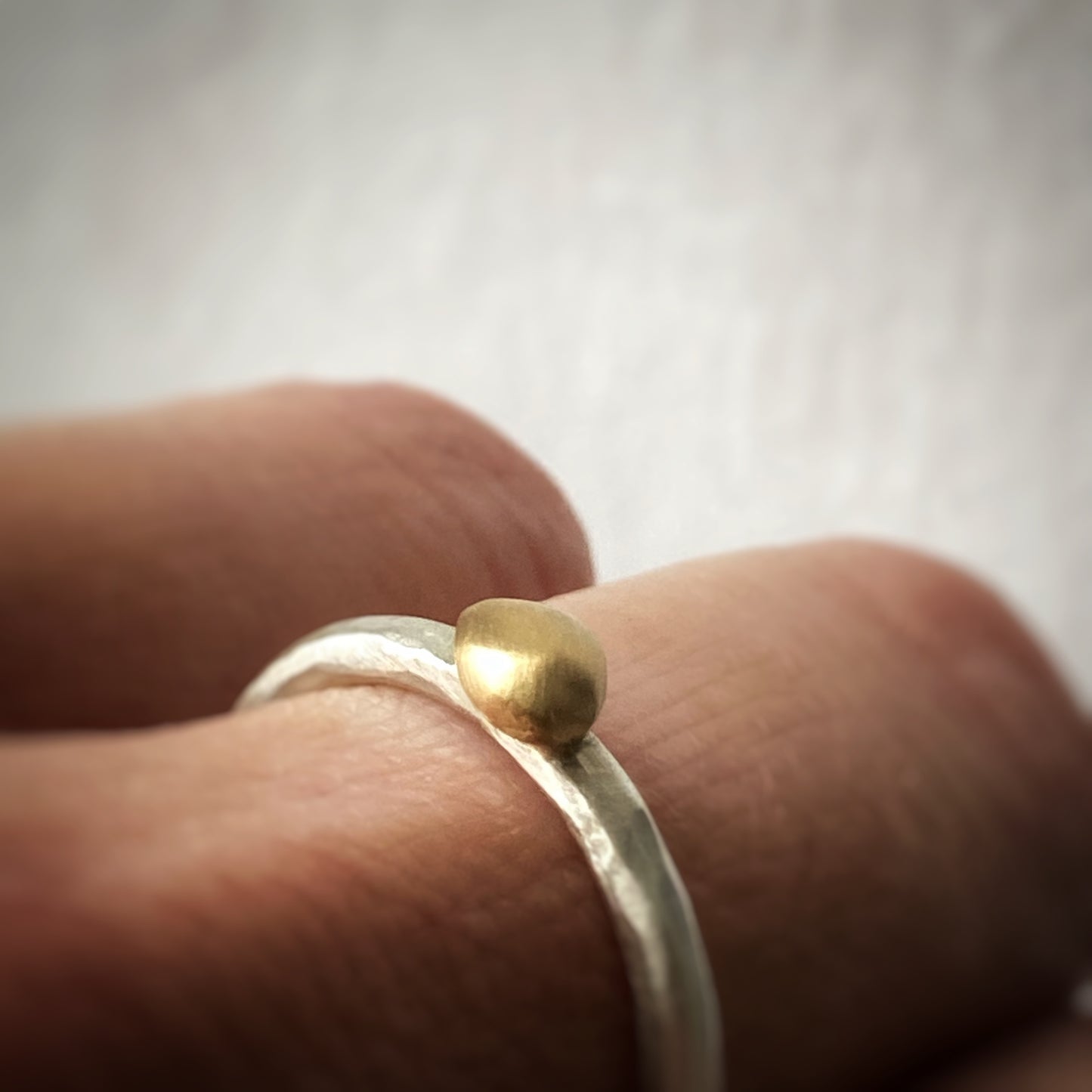 Nugget Ring in 18K and silver