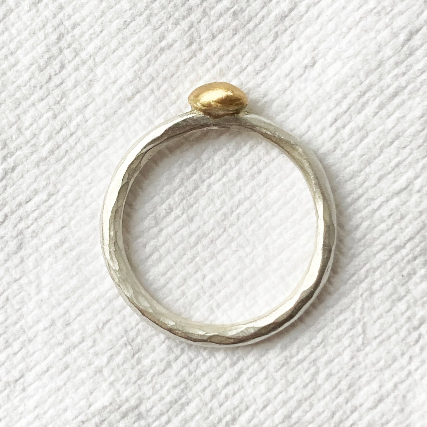 Nugget Ring in 18K and silver