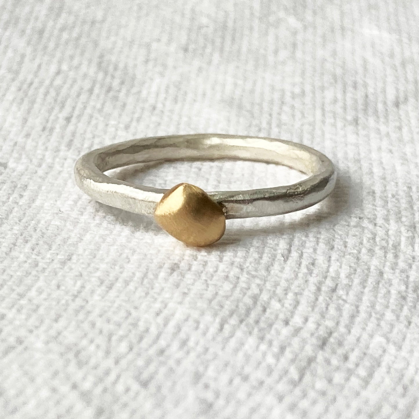 Nugget Ring in 18K and silver