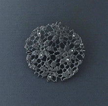 Load image into Gallery viewer, Broche dentelle noire - argent et rhodium noir
