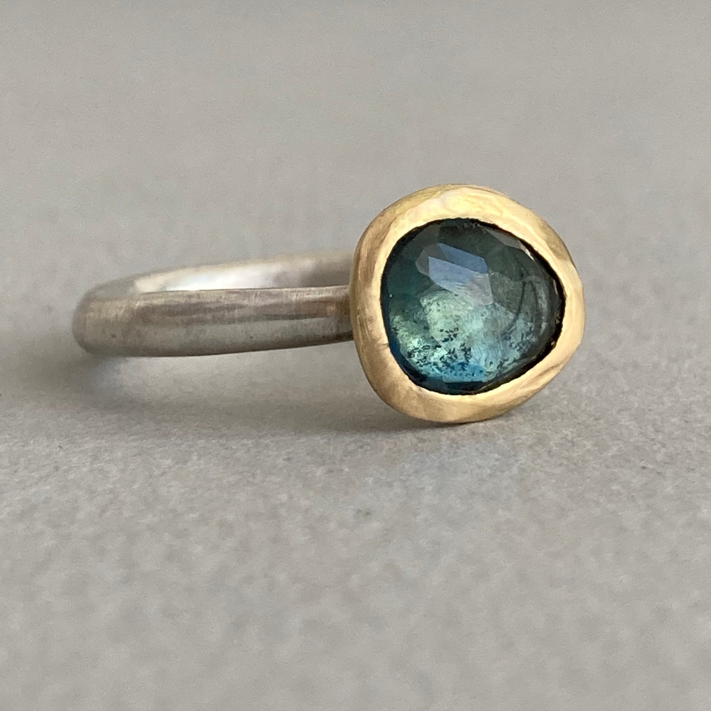 18k and silver ring